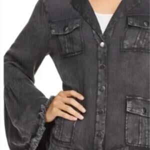 Mineral Wash Flare Sleeve Chaser Jacket